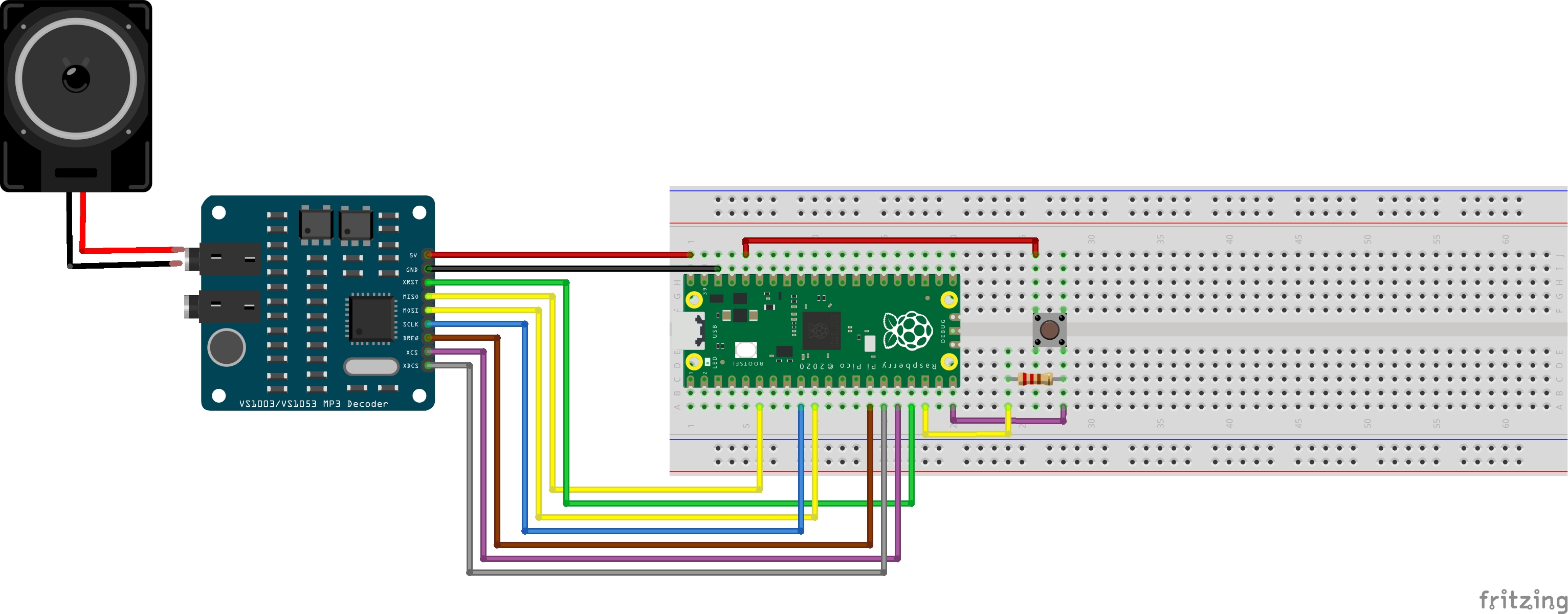 cablage vs1053 without sdram button